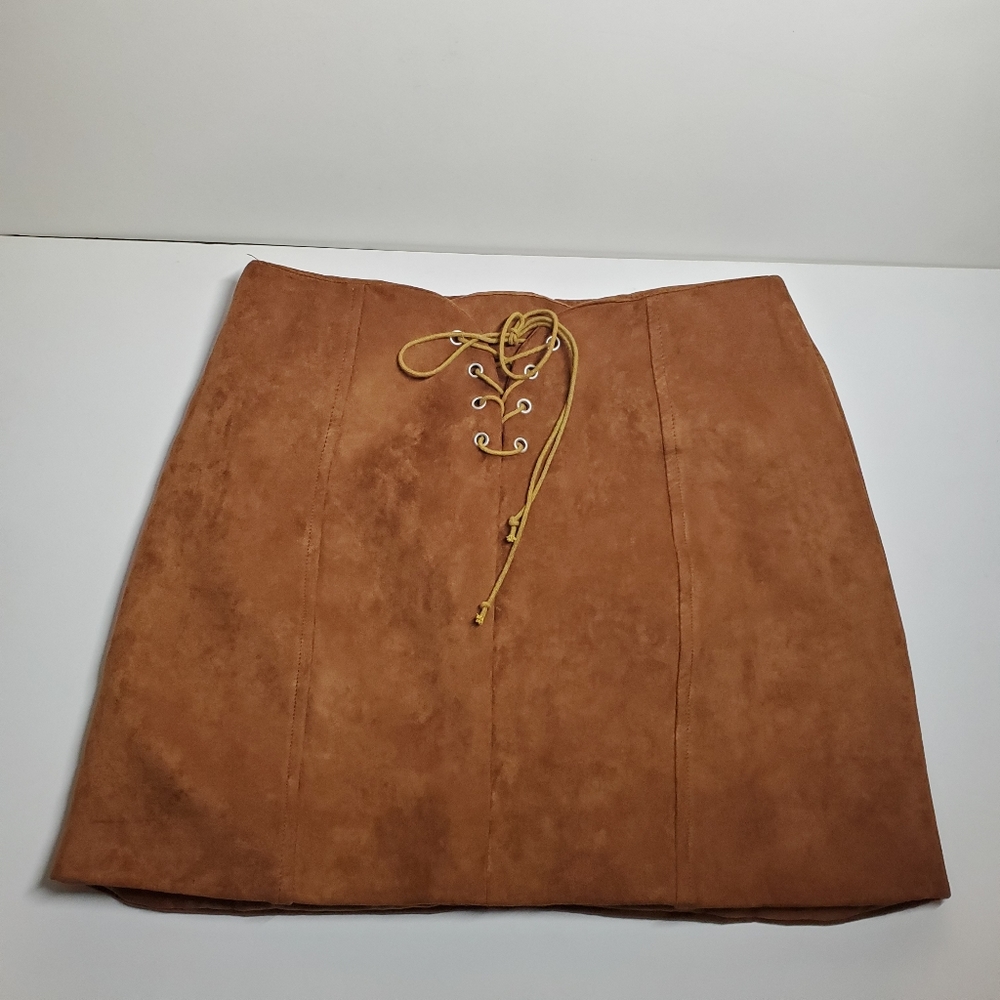 NEW Raga Faux Suede Lace Up Mini Skirt